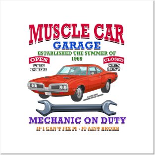 Muscle Car Garage Hot Rod Racing Novelty Gift Posters and Art